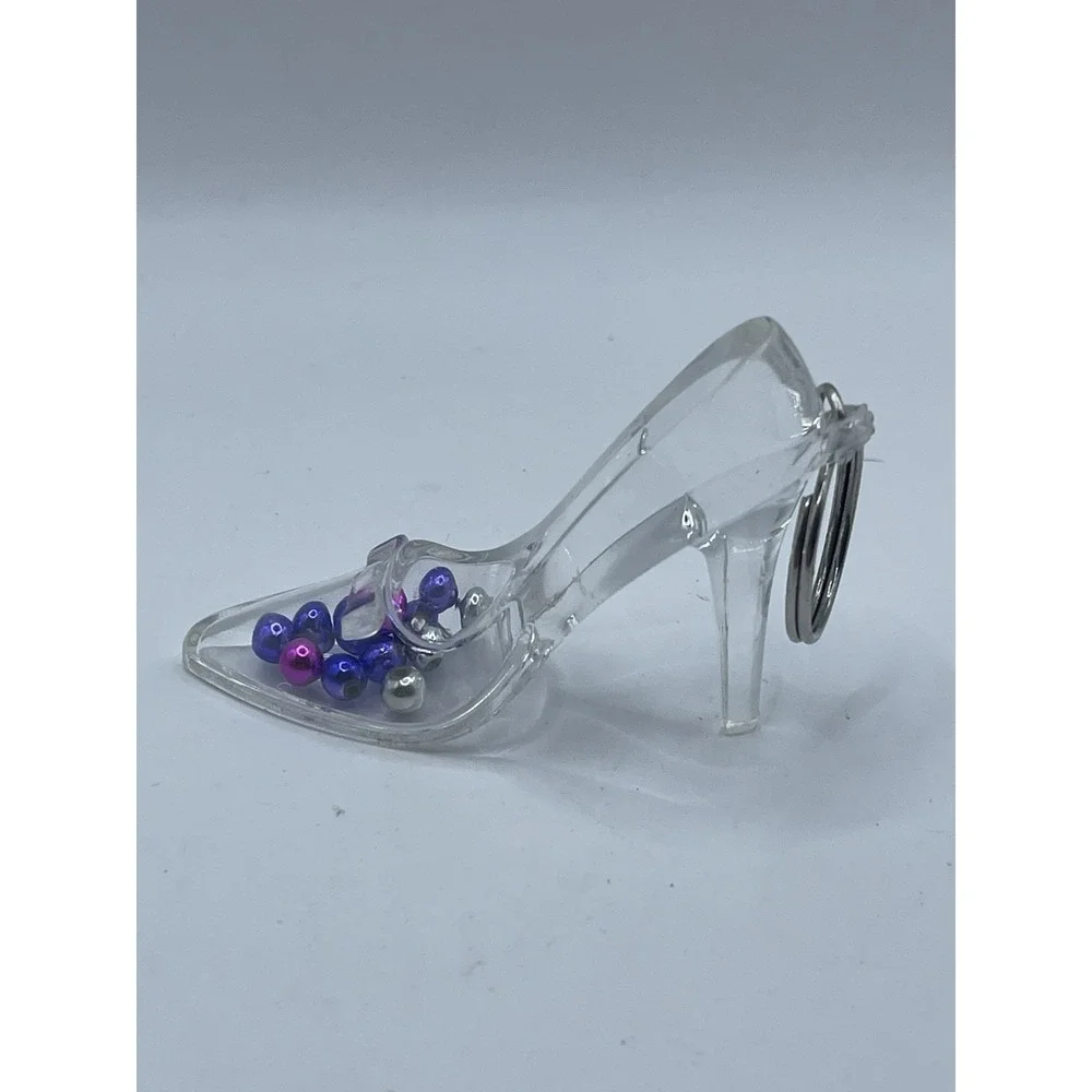 Clear High Heel With Beads, Keychain 2.5
